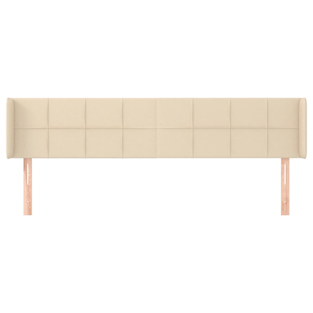 Testiera Ad Orecchio Crema 203x16x78/88 Cm In Tessuto - Image 3