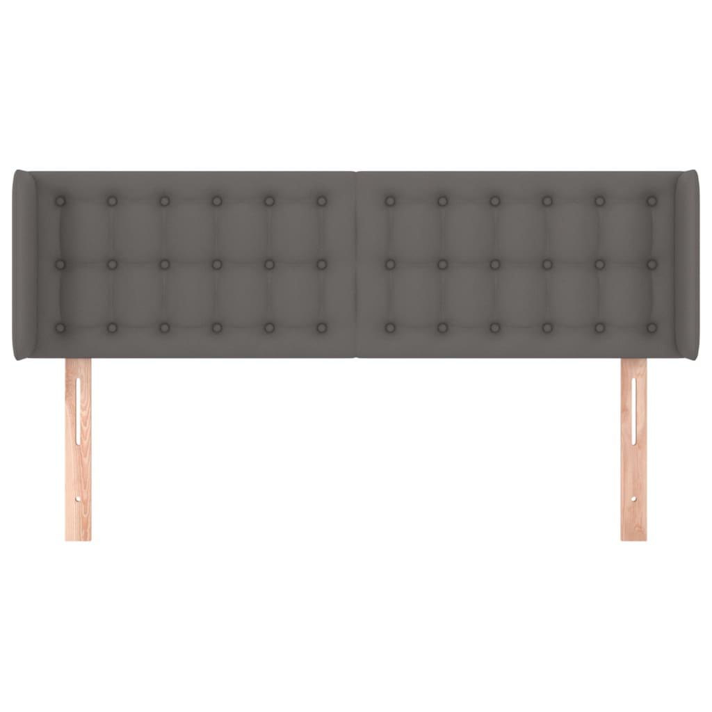 Testiera Ad Orecchio Grigio 147x16x78/88 Cm In Similpelle - Image 3