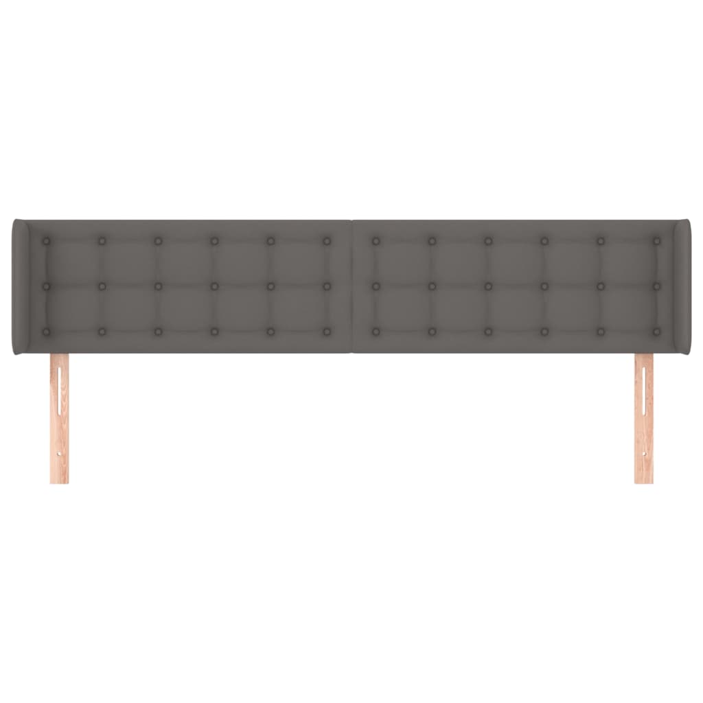 Testiera Ad Orecchio Grigio 163x16x78/88 Cm In Similpelle - Image 3