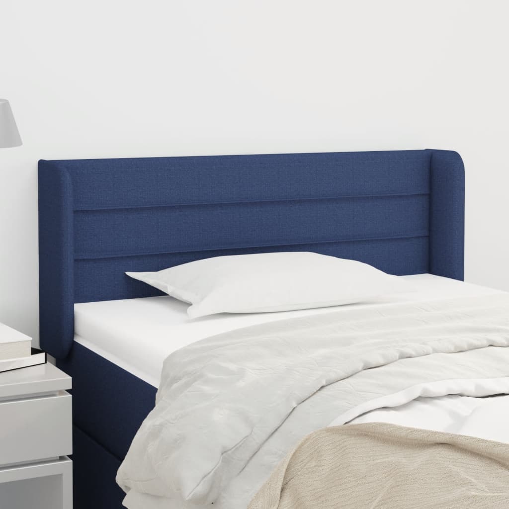 Testiera Ad Orecchio Blu 83x16x78/88cm In Tessuto