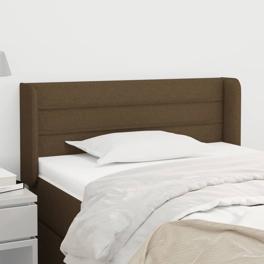 Testiera Ad Orecchio Marrone Scuro 103x16x78/88 Cm In Tessuto