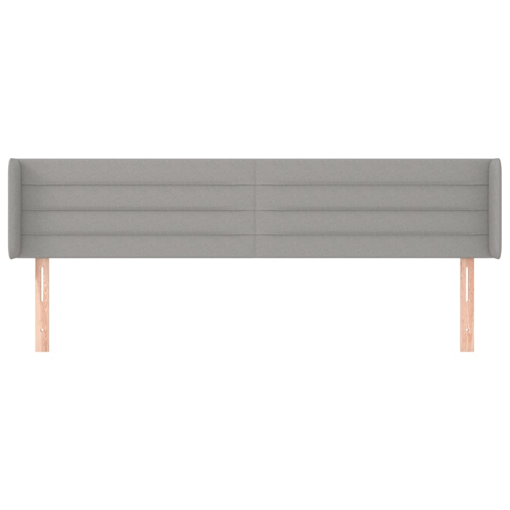Testiera Ad Orecchio Grigio Chiaro 163x16x78/88 Cm In Tessuto - Image 3