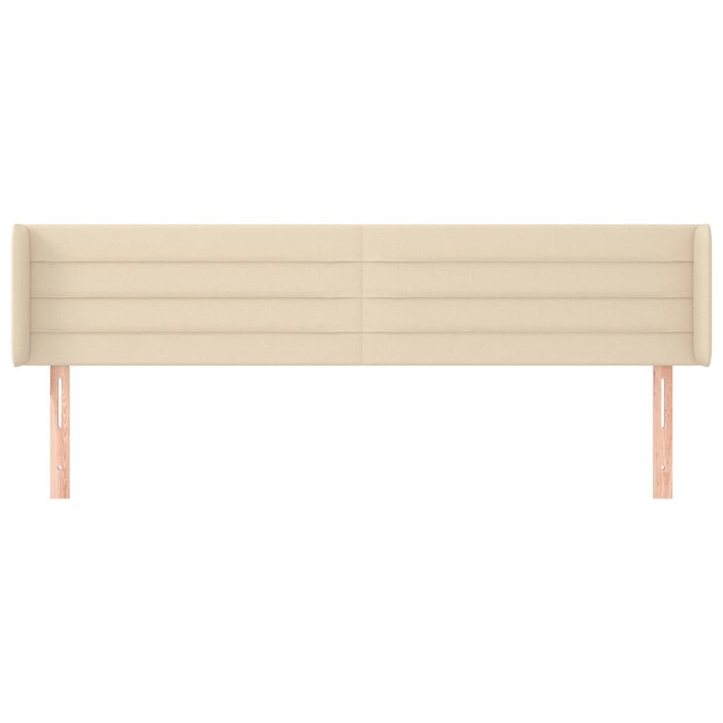 Testiera Ad Orecchio Crema 163x16x78/88 Cm In Tessuto - Image 3