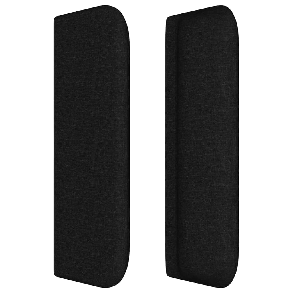 Testiera Ad Orecchio Nera 203x16x78/88 Cm In Tessuto - Image 4