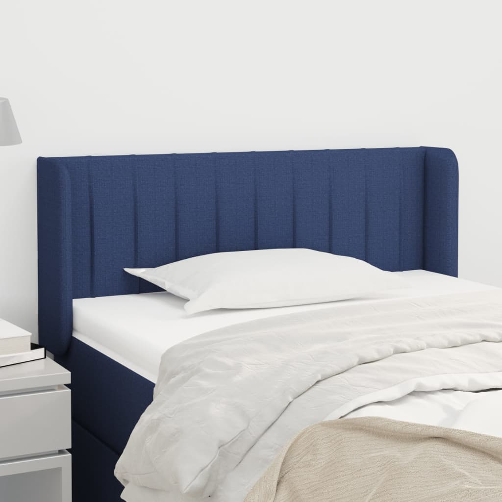 Testiera Ad Orecchio Blu 83x16x78/88cm In Tessuto