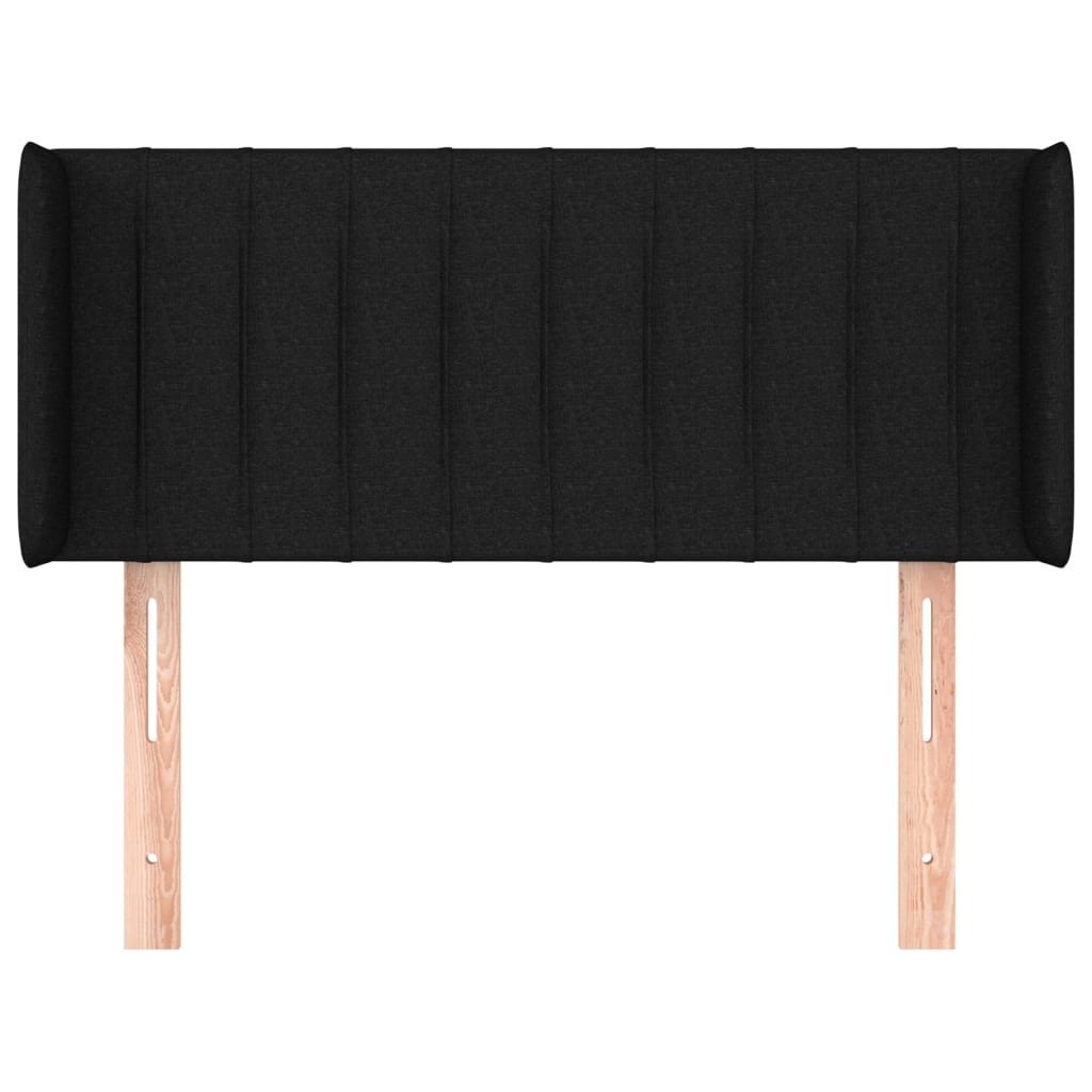 Testiera Ad Orecchio Nera 103x16x78/88 Cm In Tessuto - Image 3