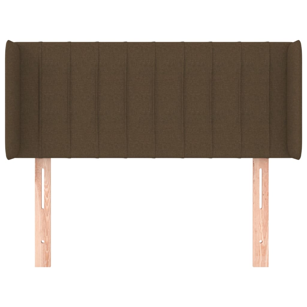 Testiera Ad Orecchio Marrone Scuro 103x16x78/88 Cm In Tessuto - Image 3