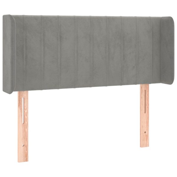 Testiera Ad Orecchio Grigio Chiaro 93x16x78/88 Cm In Velluto - Image 2
