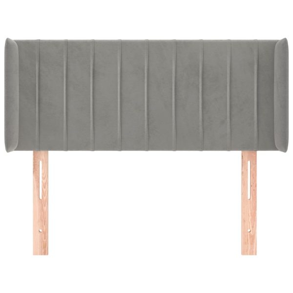 Testiera Ad Orecchio Grigio Chiaro 93x16x78/88 Cm In Velluto - Image 3