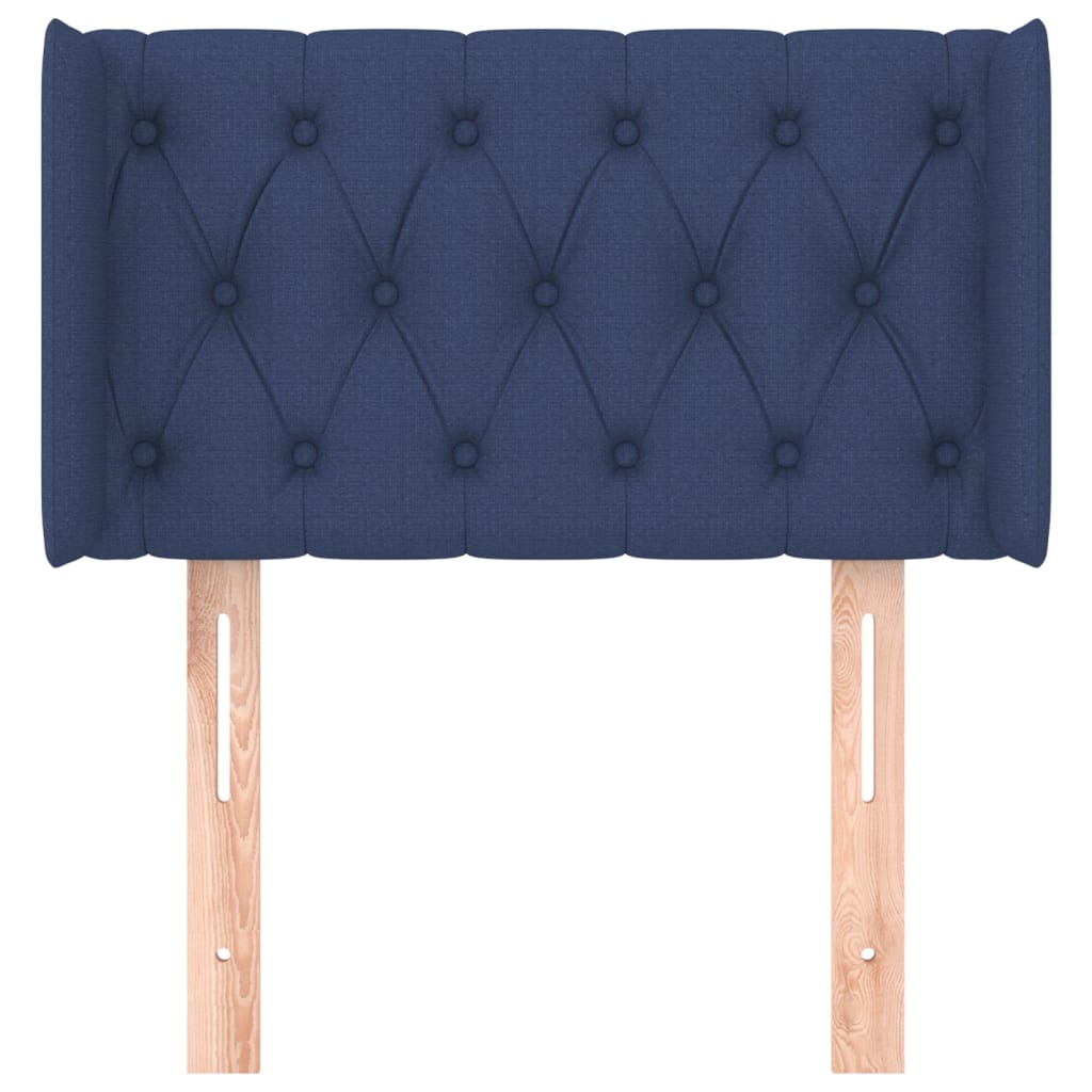 Testiera Ad Orecchio Blu 83x16x78/88cm In Tessuto - Image 3