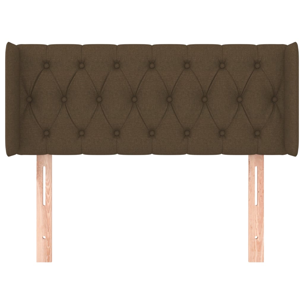 Testiera Ad Orecchio Marrone Scuro 93x16x78/88 Cm In Tessuto - Image 3