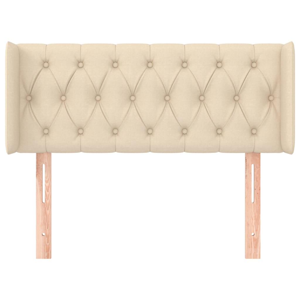 Testiera Ad Orecchio Crema 93x16x78/88 Cm In Tessuto - Image 3