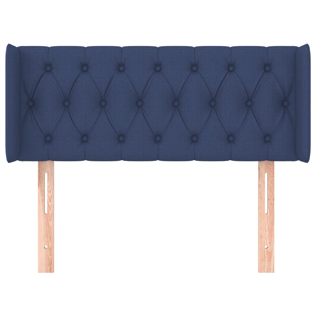 Testiera Ad Orecchio Blu 93x16x78/88cm In Tessuto - Image 3