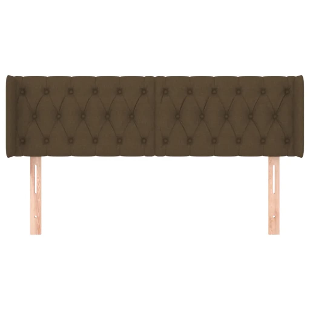 Testiera Ad Orecchio Marrone Scuro 147x16x78/88 Cm In Tessuto - Image 3