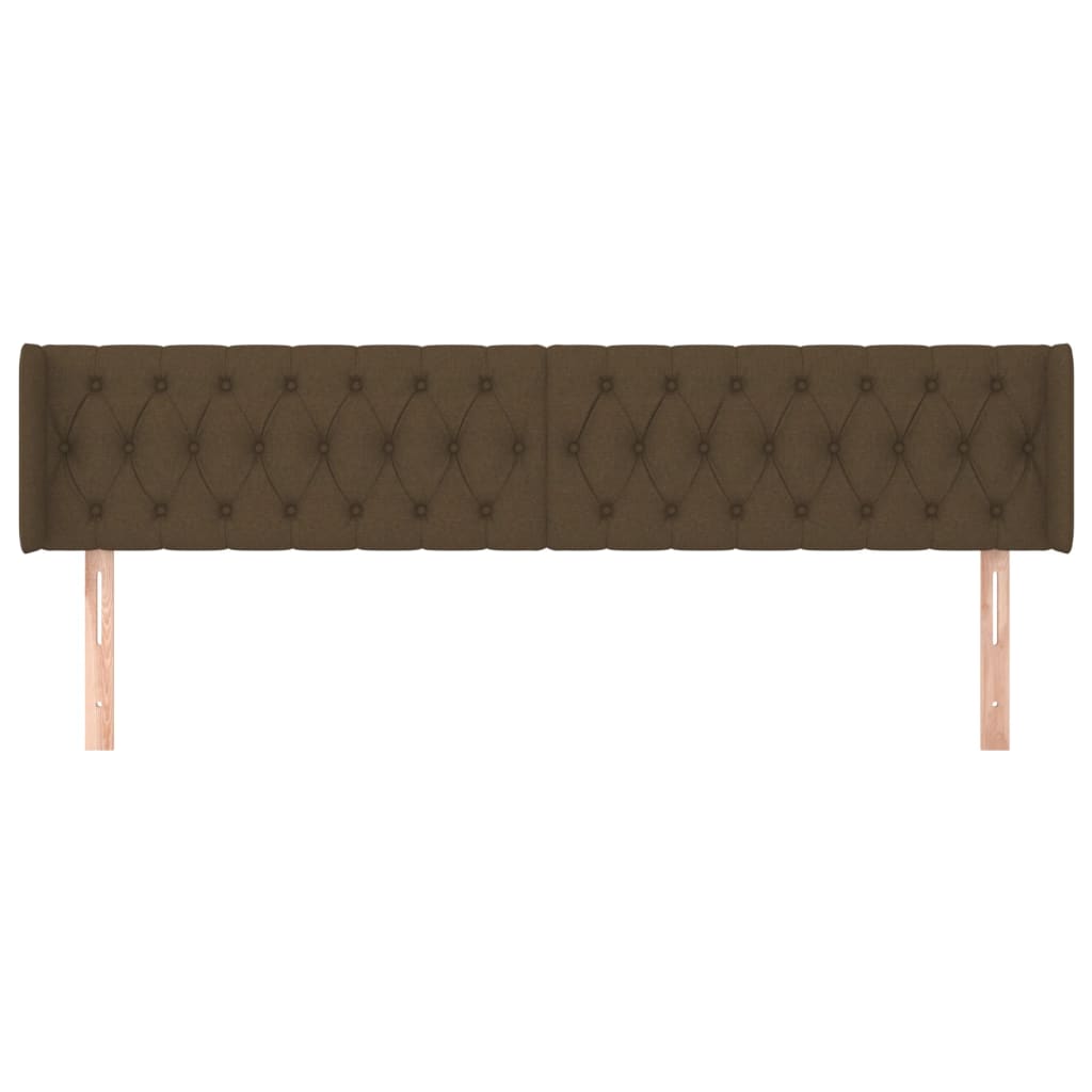Testiera Ad Orecchio Marrone Scuro 183x16x78/88 Cm In Tessuto - Image 3