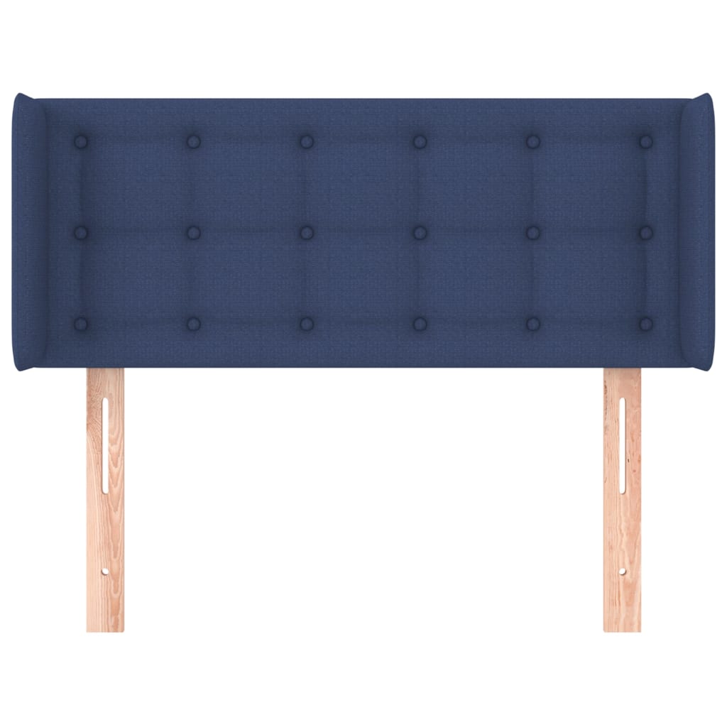Testiera Ad Orecchio Blu 83x16x78/88cm In Tessuto - Image 3