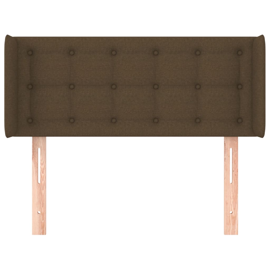 Testiera Ad Orecchio Marrone Scuro 103x16x78/88 Cm In Tessuto - Image 3