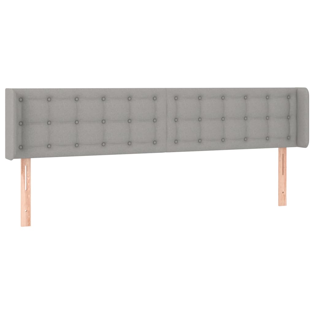 Testiera Ad Orecchio Grigio Chiaro 163x16x78/88 Cm In Tessuto - Image 2