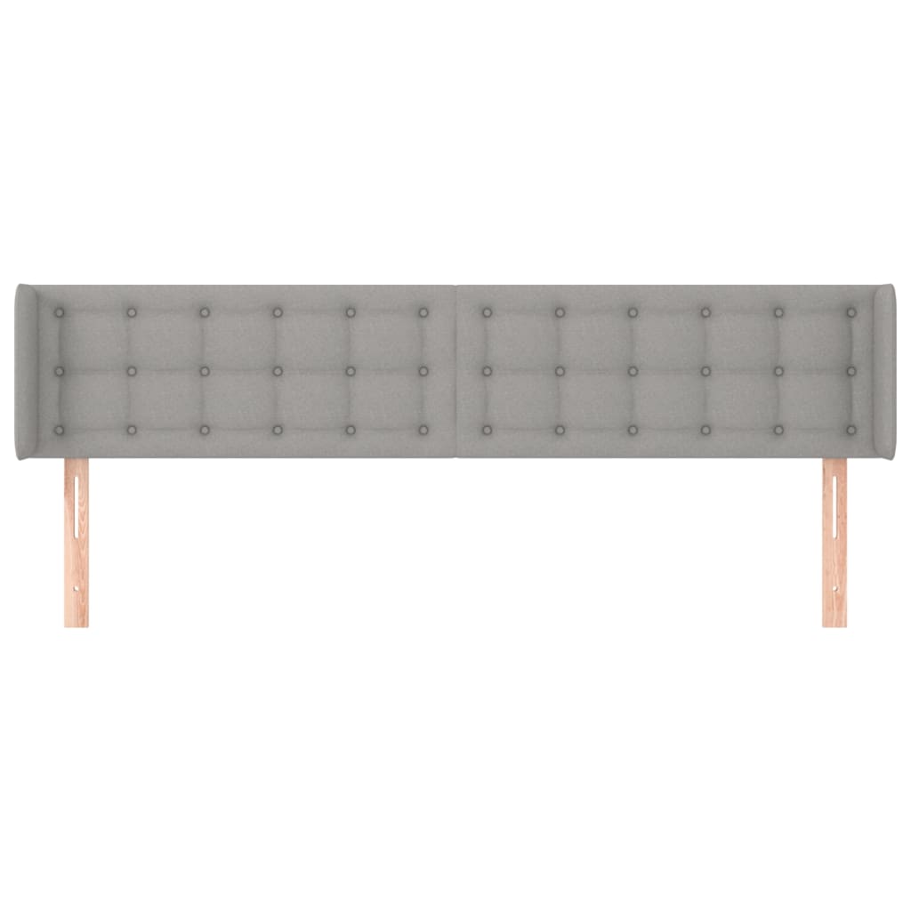 Testiera Ad Orecchio Grigio Chiaro 163x16x78/88 Cm In Tessuto - Image 3