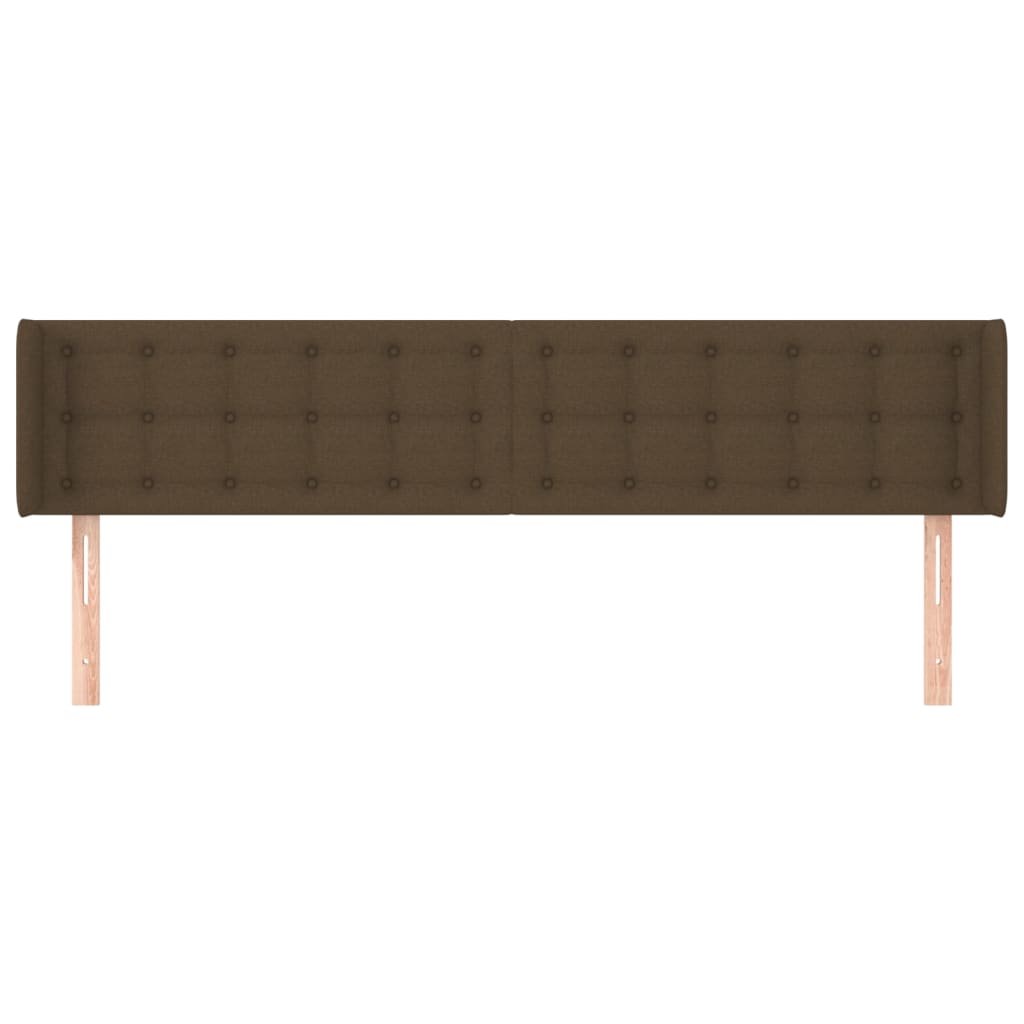 Testiera Ad Orecchio Marrone Scuro 203x16x78/88 Cm In Tessuto - Image 3