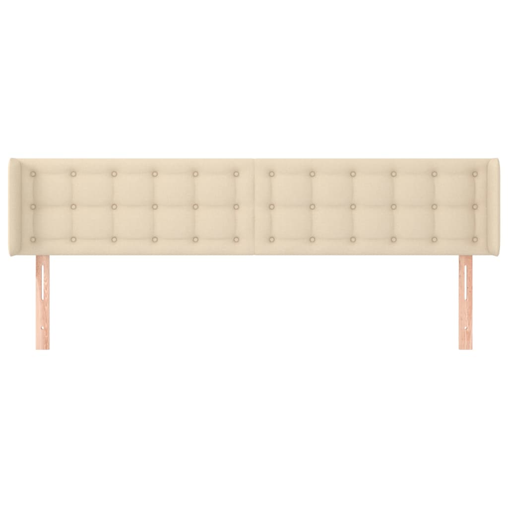 Testiera Ad Orecchio Crema 203x16x78/88 Cm In Tessuto - Image 3
