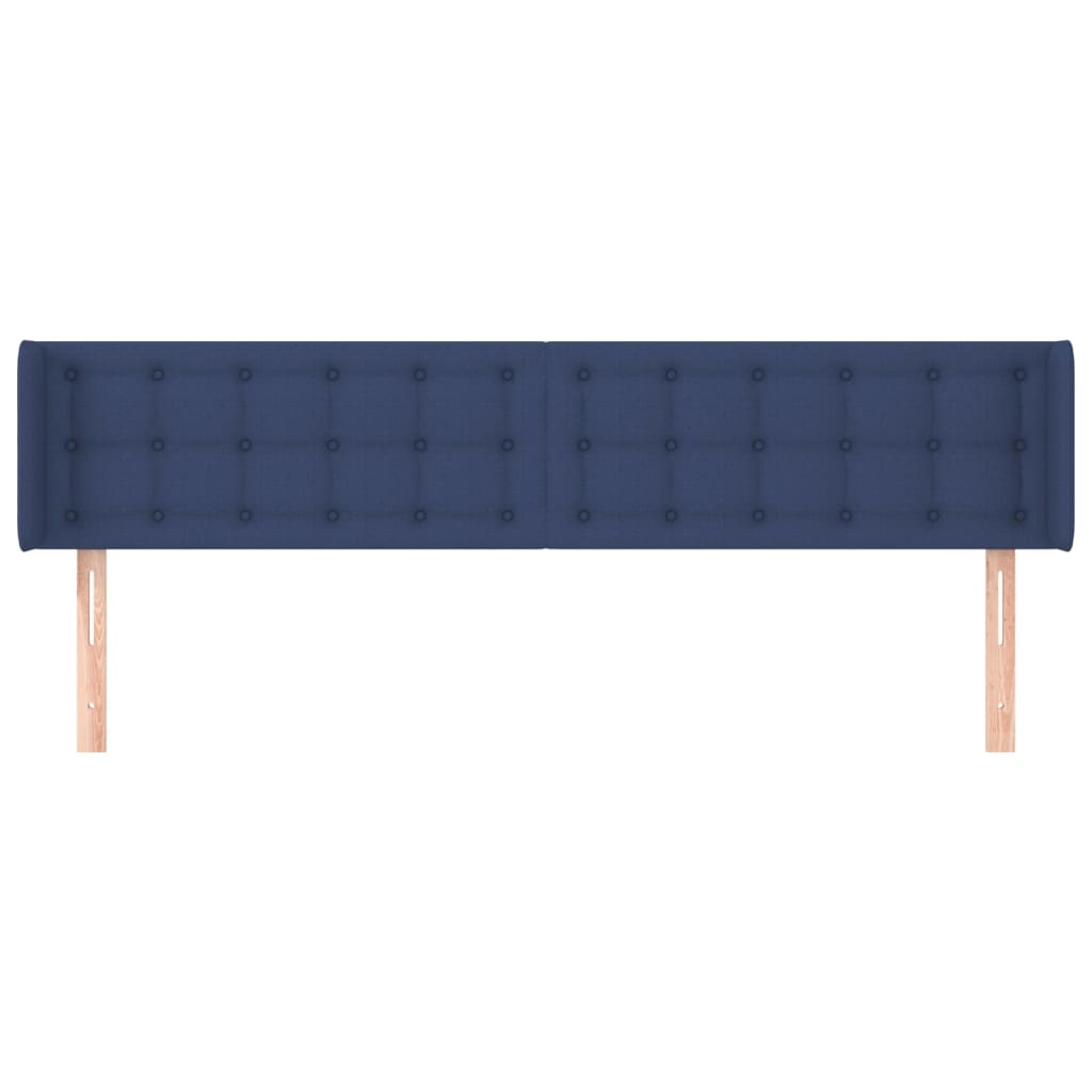 Testiera Ad Orecchio Blu 203x16x78/88cm In Tessuto - Image 3