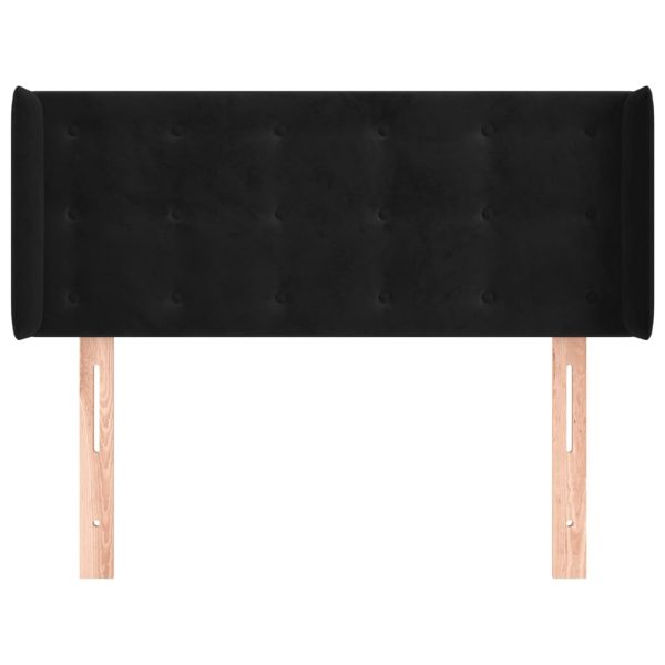 Testiera Ad Orecchio Nera 93x16x78/88 Cm In Velluto - Image 3