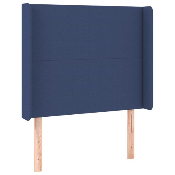 Testiera Ad Orecchio Blu 93x16x118/128 Cm In Tessuto - Image 2