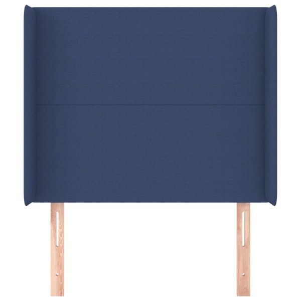Testiera Ad Orecchio Blu 93x16x118/128 Cm In Tessuto - Image 3