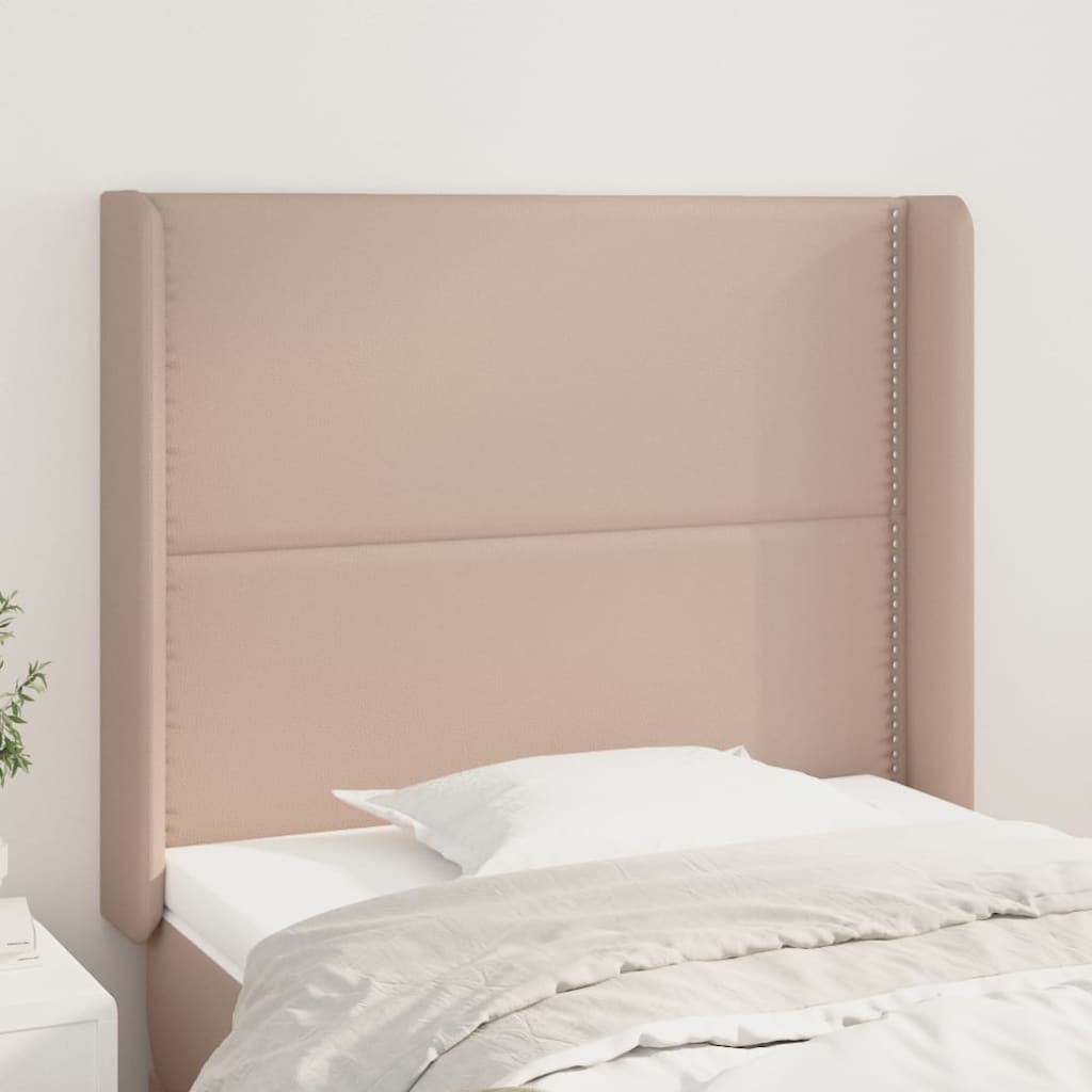 Testiera Ad Orecchio Cappuccino 93x16x118/128 Cm In Similpelle
