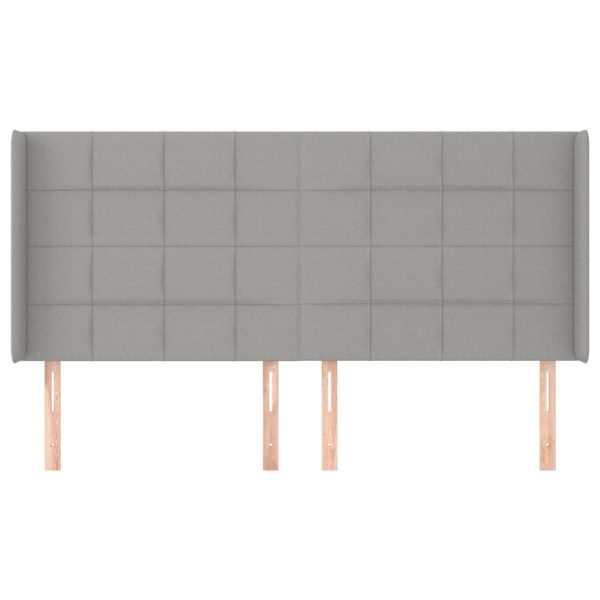 Testiera Ad Orecchio Grigio Chiaro 203x16x118/128 Cm In Tessuto - Image 3