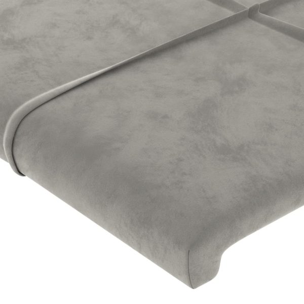 Testiera Ad Orecchio Grigio Chiaro 93x16x118/128 Cm In Velluto - Image 5