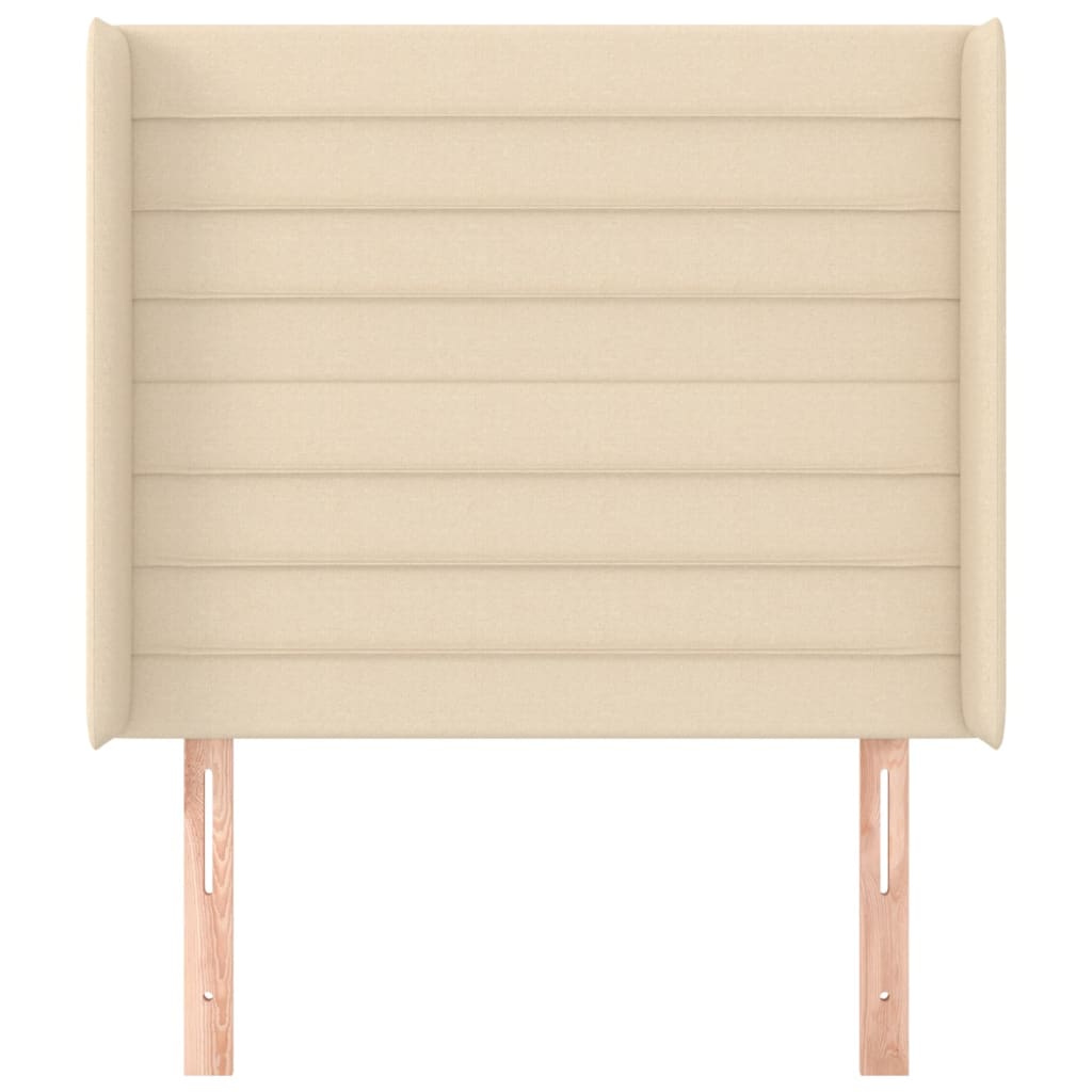 Testiera Ad Orecchio Crema 83x16x118/128 Cm In Tessuto - Image 3