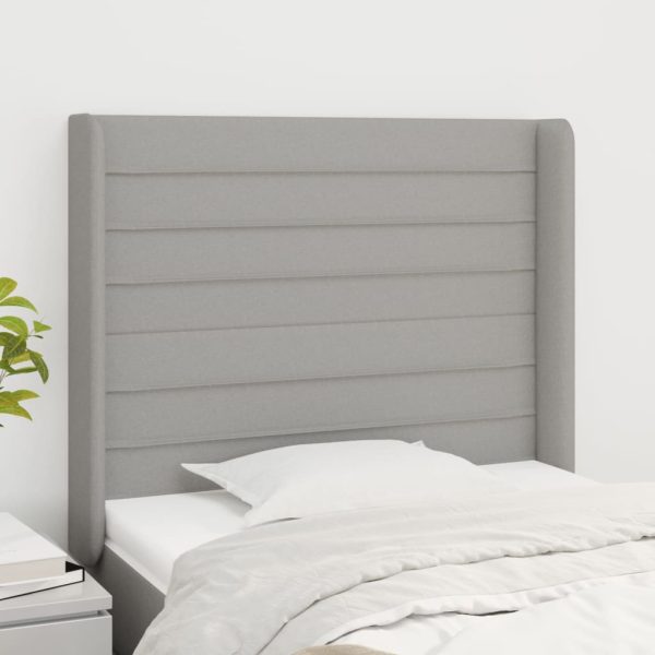 Testiera Ad Orecchio Grigio Chiaro 93x16x118/128 Cm In Tessuto