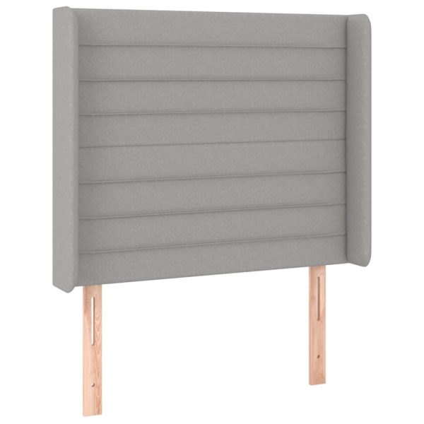 Testiera Ad Orecchio Grigio Chiaro 93x16x118/128 Cm In Tessuto - Image 2
