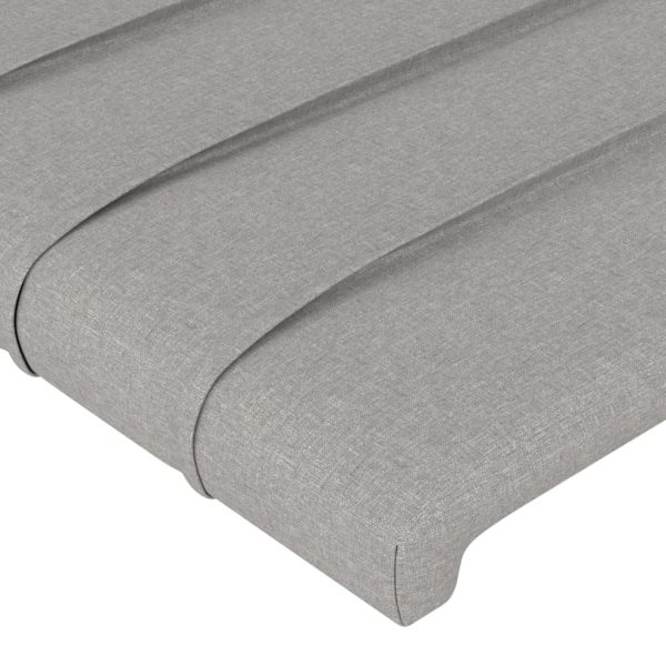 Testiera Ad Orecchio Grigio Chiaro 93x16x118/128 Cm In Tessuto - Image 5