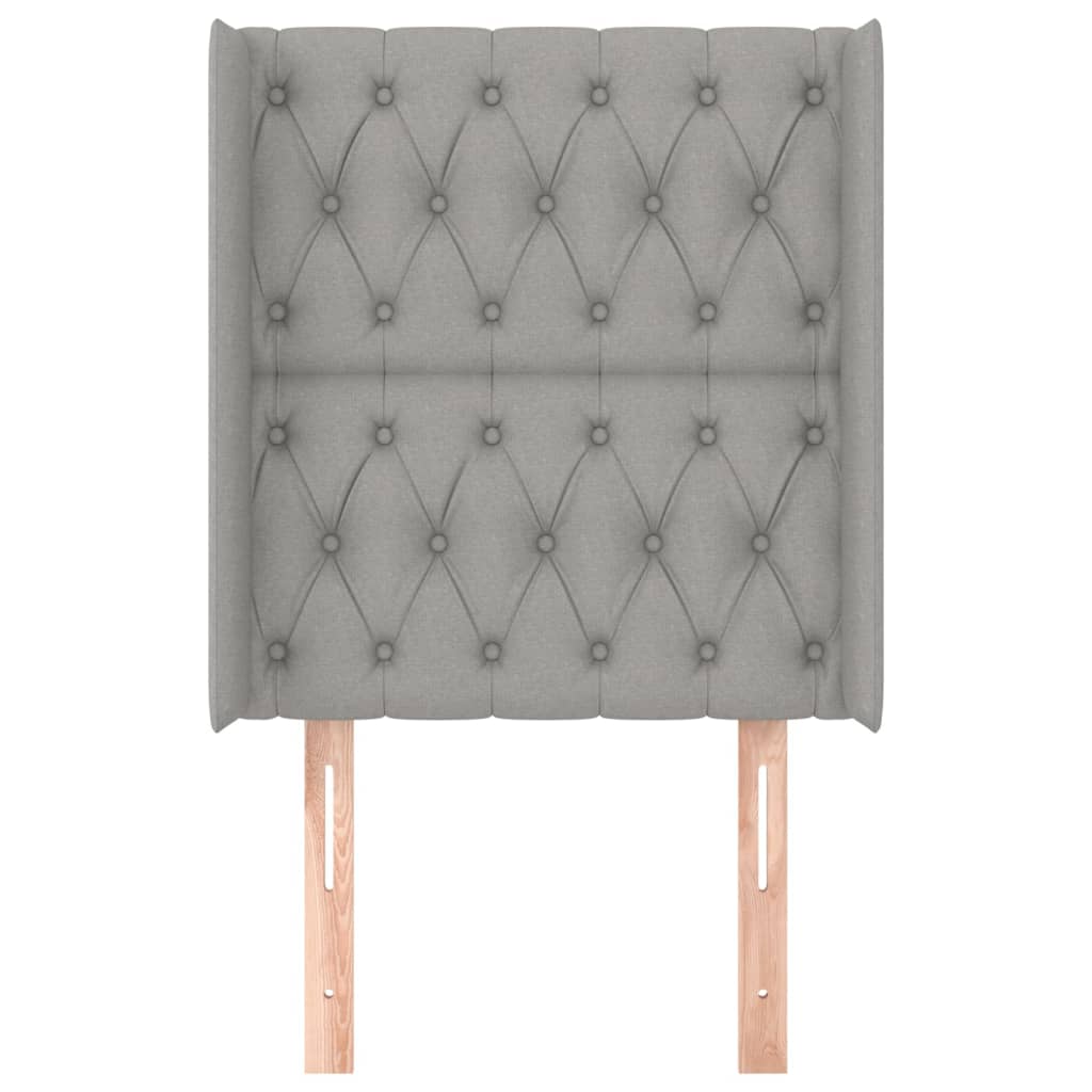 Testiera Ad Orecchio Grigio Chiaro 83x16x118/128 Cm In Tessuto - Image 3