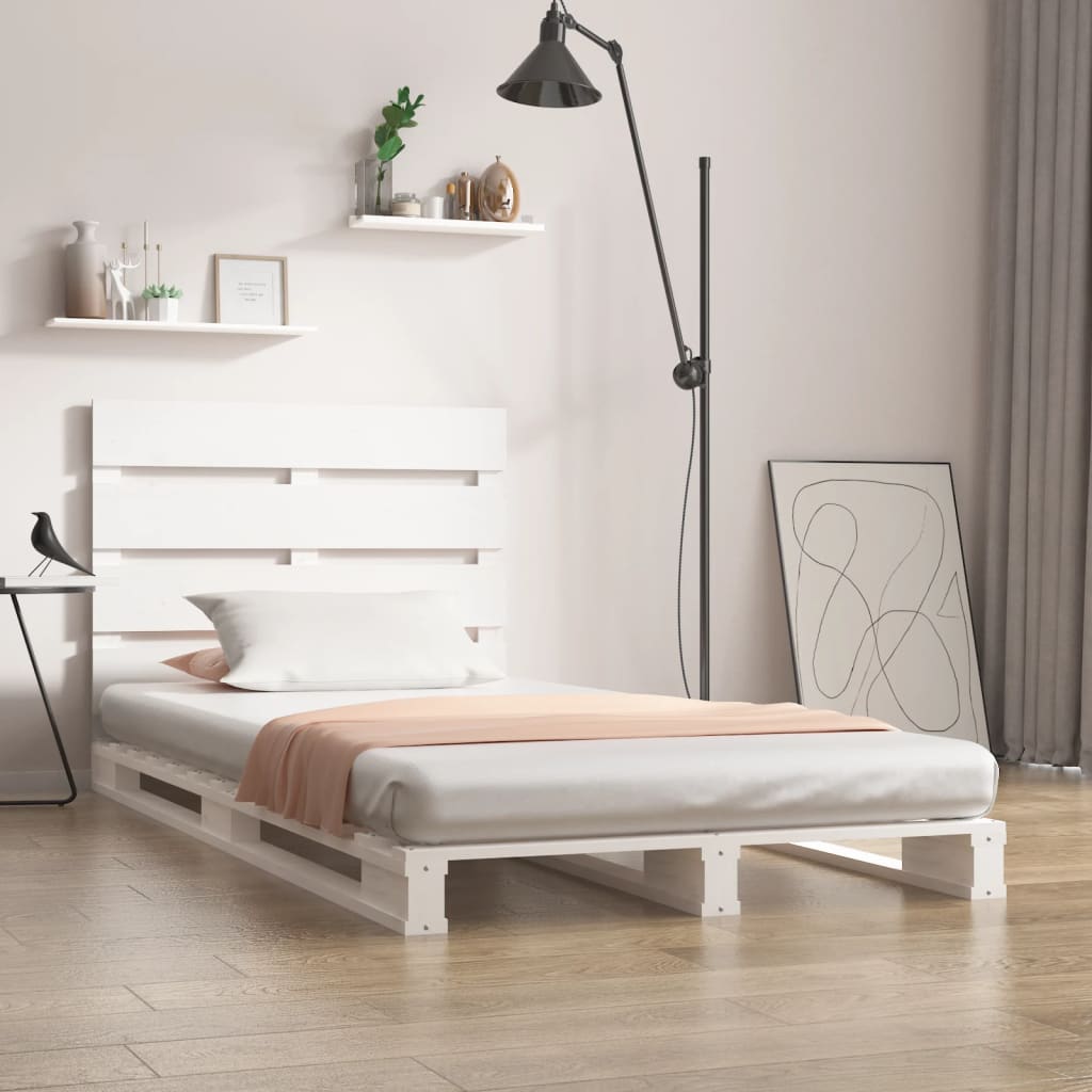 Giroletto Senza Materasso Bianco 100x200 Cm Legno Massello Pino