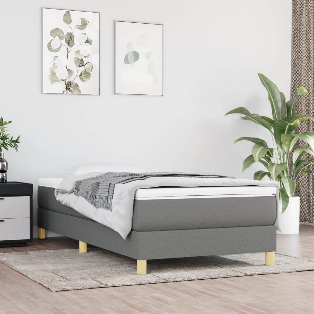 Giroletto Senza Materasso Grigio Scuro 90x200 Cm Tessuto