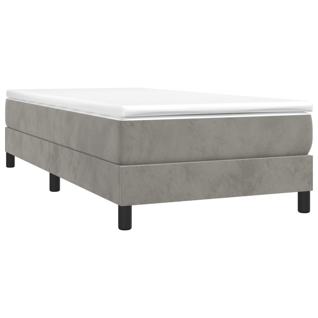 Giroletto Senza Materasso Grigio Chiaro 80x200 Cm Velluto - Image 3