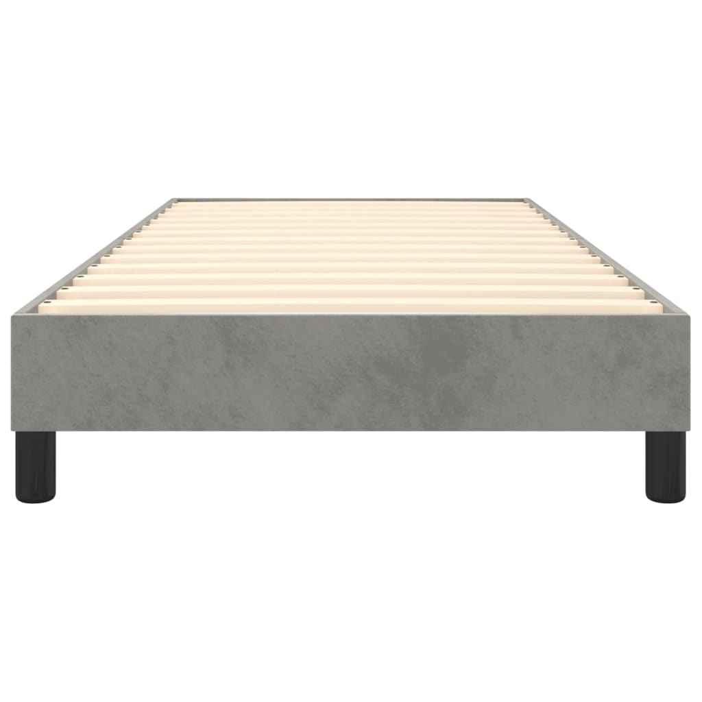 Giroletto Senza Materasso Grigio Chiaro 80x200 Cm Velluto - Image 5