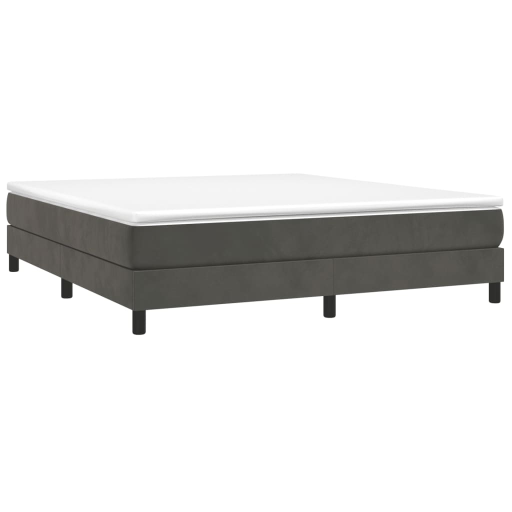 Giroletto Senza Materasso Grigio Scuro 160x200 Cm Velluto - Image 3