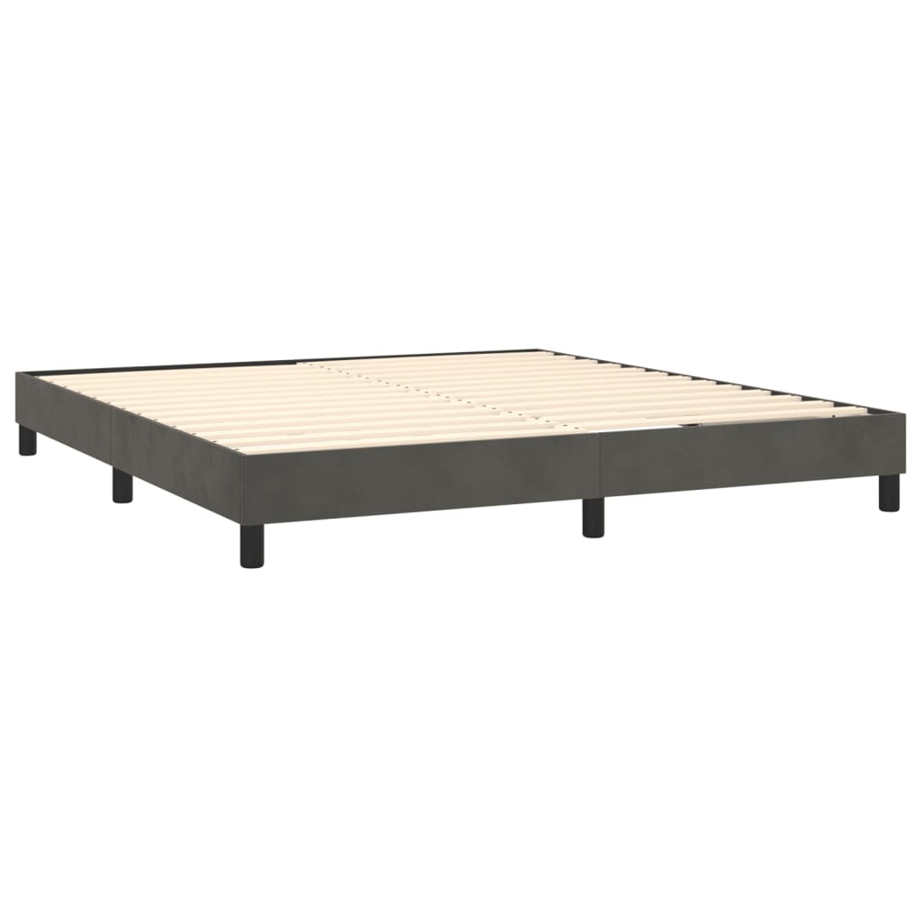 Giroletto Senza Materasso Grigio Scuro 160x200 Cm Velluto - Image 4