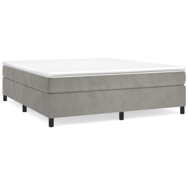 Giroletto Senza Materasso Grigio Chiaro 200x200 Cm Velluto - Image 2