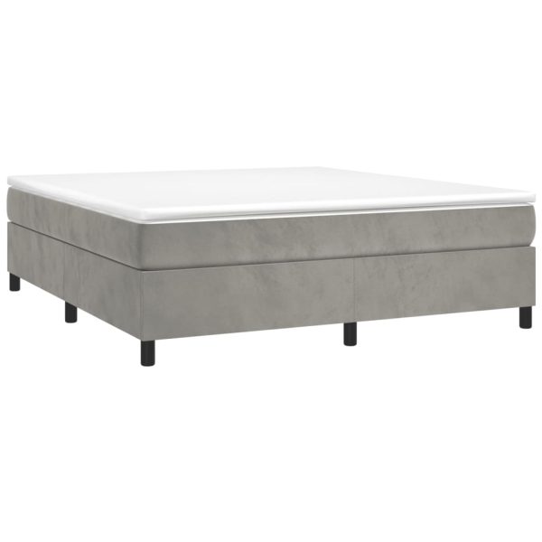 Giroletto Senza Materasso Grigio Chiaro 200x200 Cm Velluto - Image 3