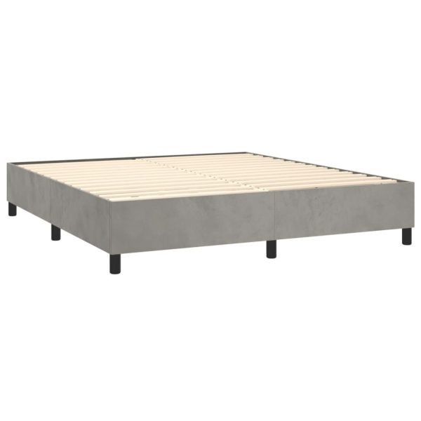 Giroletto Senza Materasso Grigio Chiaro 200x200 Cm Velluto - Image 4