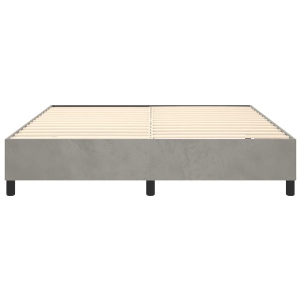 Giroletto Senza Materasso Grigio Chiaro 200x200 Cm Velluto - Image 5