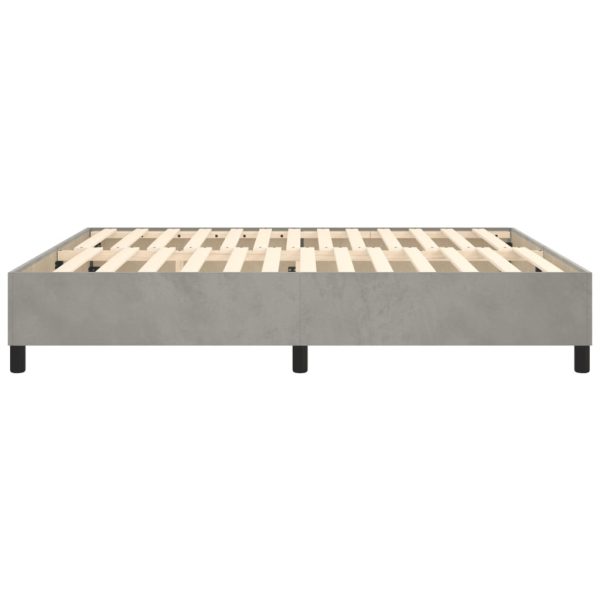 Giroletto Senza Materasso Grigio Chiaro 200x200 Cm Velluto - Image 6