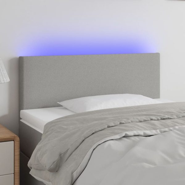 Testiera A Led Grigio Chiaro 90x5x78/88 Cm In Tessuto