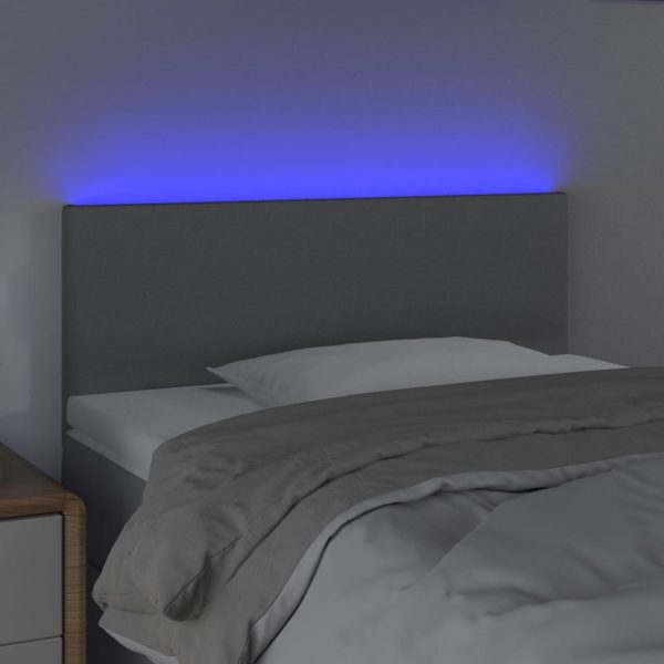 Testiera A Led Grigio Chiaro 90x5x78/88 Cm In Tessuto - Image 3